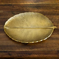 16" Gold Leaf Decorative Accent Tray
