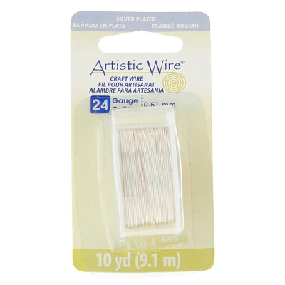 8 Pack: Artistic Wire® Silver Plated, 24 Gauge