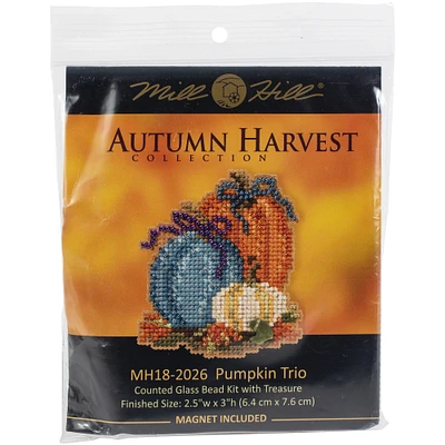 Mill Hill® Autumn Harvest Pumpkin Trio Beaded Counted Cross Stitch Kit