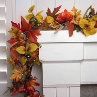 9ft. LED Lit Fall Harvest Leaf Artificial Garland