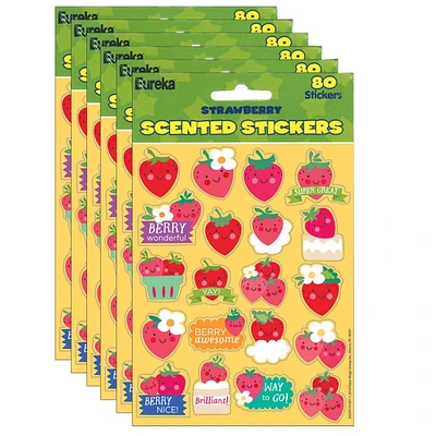 Eureka® Strawberry Scented Stickers, 6 Packs of 80ct.