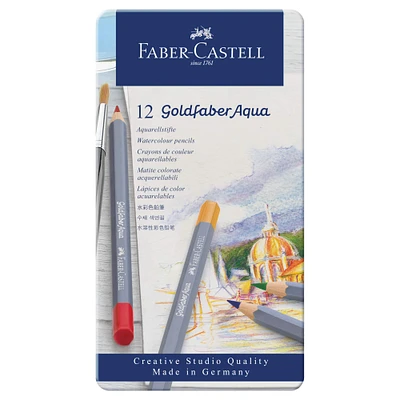 12 Pack: Faber-Castell® 12 Color Goldfaber Aqua Watercolor Pencil Tin Set