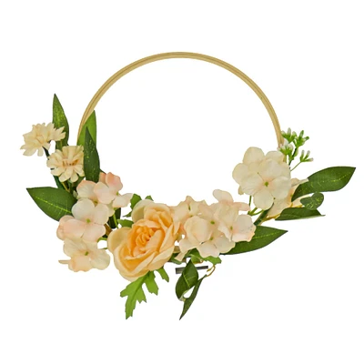 12" Spring Rose & Hydrangea Table Wreath