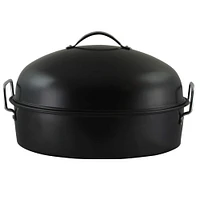 Gibson Home® Kenmar 16'' Black High Dome Oval Roaster Set