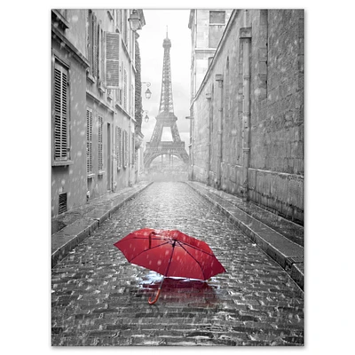 Designart - Eiffel View from Paris Street - Cityscape Photo Canvas Art Print