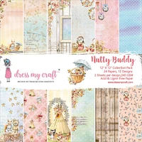 Dress My Craft Single-Sided Paper Pad 12"X12" 24/Pkg-Nutty Buddy