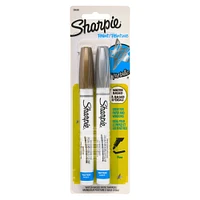 Sharpie® Water-Based Paint Markers, Fine Gold & Silver