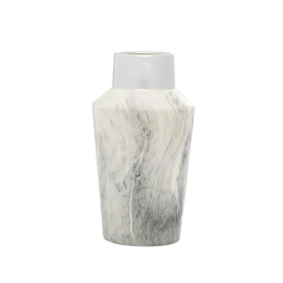 14" Gray Stoneware Contemporary Vase