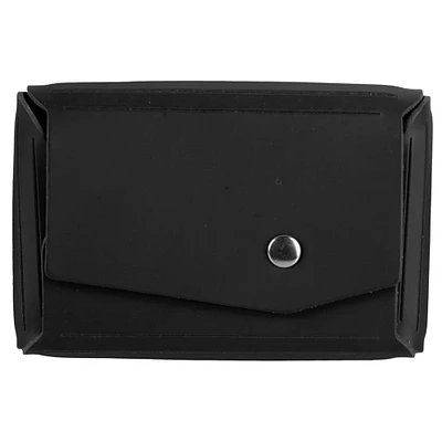 JAM Paper Italian Leather Business Card Holder Case with Angular Flap