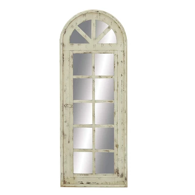 White Vintage Wood Wall Mirror