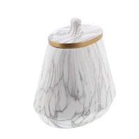 10" White Stoneware Contemporary Decorative Jar