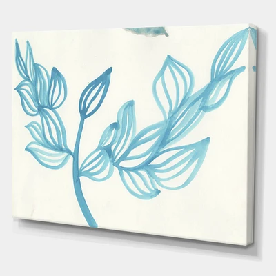 Designart - Blooming Blue - Mid-Century Modern Gallery-wrapped Canvas