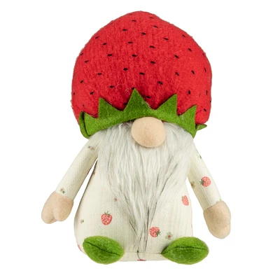 9.5" Green & Red Boy Springtime Strawberry Gnome