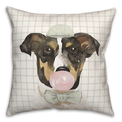 Bubble Gum Dog 6 Throw Pillow