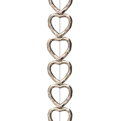 Silver Metal Heart Beads, 10mm by Bead Landing™