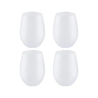Craft Express 17oz. Frosted White Stemless Glass, 4ct.