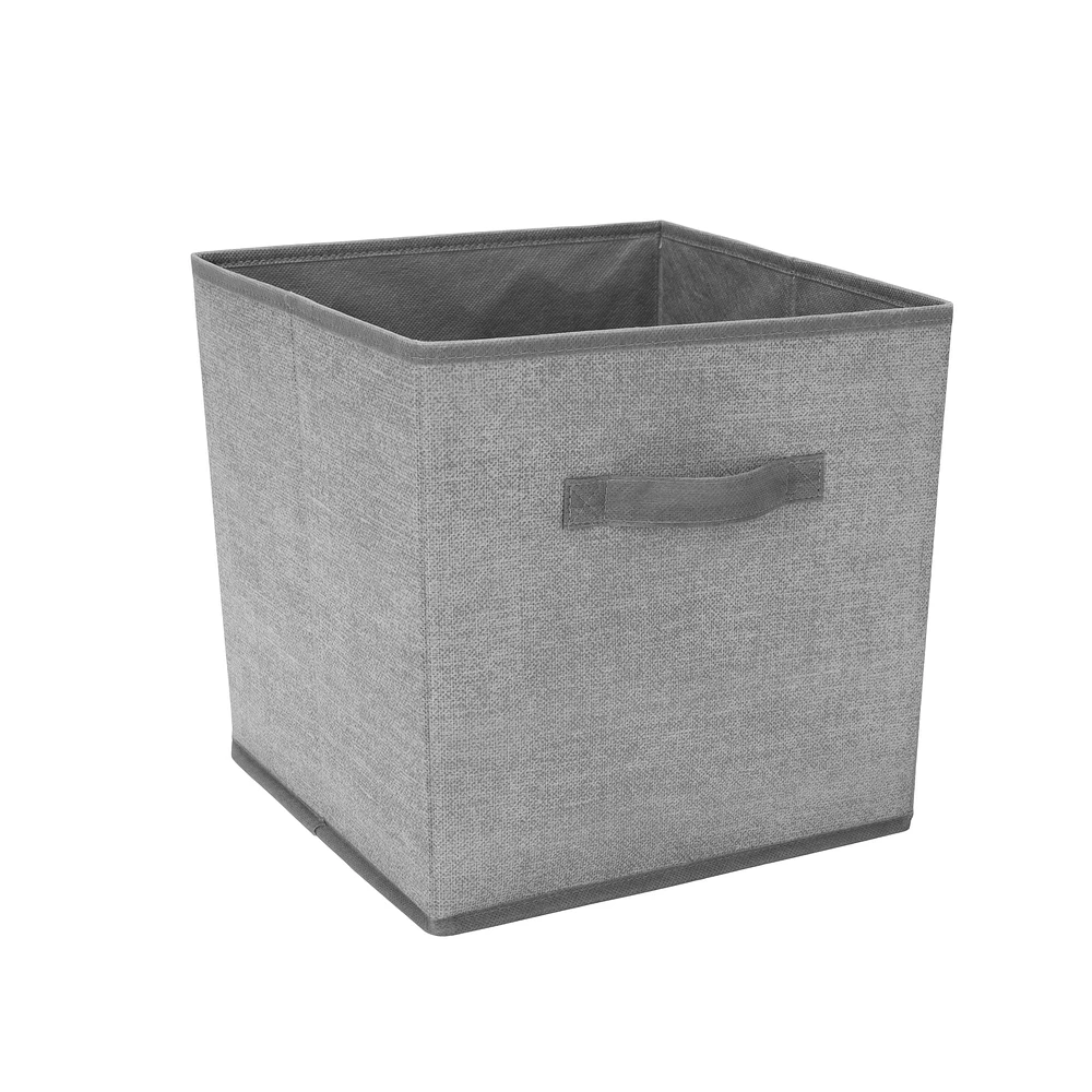 Simplify 12" Collapsible Heather Gray Storage Cube