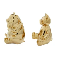 Gold Porcelain Glam Sculpture, set of 2, 7", 8"