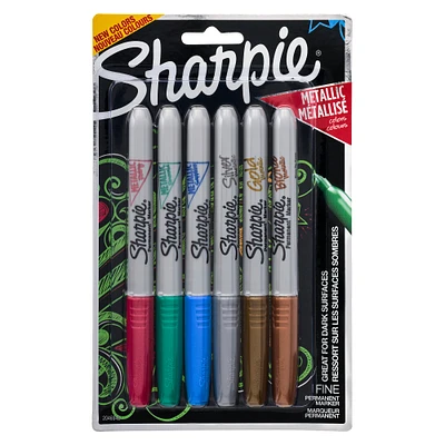 6 Packs: 6 ct. (36 total) Sharpie® Fine Point Metallic Permanent Markers
