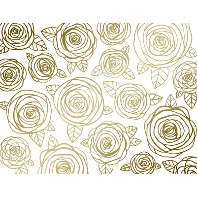 JAM Paper 3.87" x 5" Golden Blooms Blank Note Cards & Envelopes, 20ct.