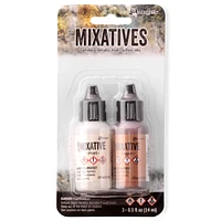 6 Packs: 2 ct. (12 total) Tim Holtz® Alcohol Ink Metallic Mixative Set, Gold & Silver