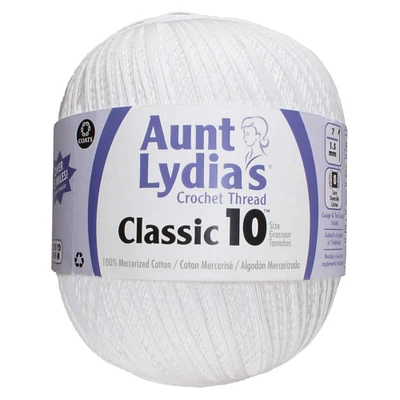 6 Pack: Aunt Lydia's® Classic White Crochet Thread™