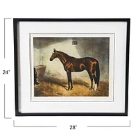 Framed Horse Print Wall Hanging
