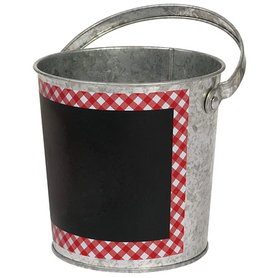 5" Galvanized Summer Picnic Chalkboard Bucket, 6ct.