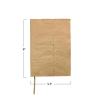 Tan Embossed Leaf Leather Bound Journal with Bookmark