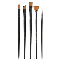 Royal & Langnickel® Essentials™ Acrylic Gold Taklon 5 Piece Brush Set