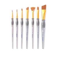 Craft Smart® Angular Variety Brush Set Brown Taklon, 7 Pieces