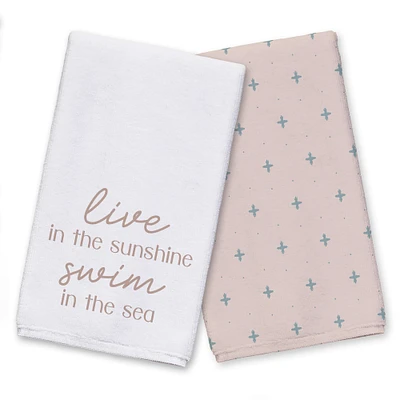 Live In The Sunshine Swim In The Sea Tea Towel Set