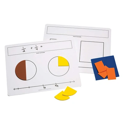 Didax Write-On Wipe-Off Fraction Mats, 10ct.