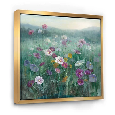 Designart - Flower field - Floral Farmhouse Framed Canvas