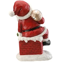 14" Santa Climbing Into Chimney Figurine