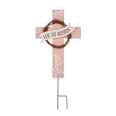 Glitzhome® 32" Easter He is Risen Yard Stake