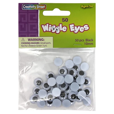 Creativity Street® Wiggle Eyes, Black, 12 Packs of 50