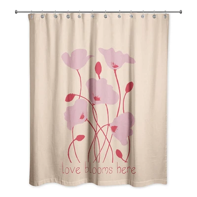 Love Blooms Here Shower Curtain