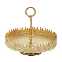 13" Gold Aluminum Glam Tray Stand