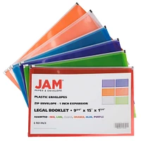 JAM Paper 9.5" x 14.5" Plastic Zip Closure Envelopes, 6ct.