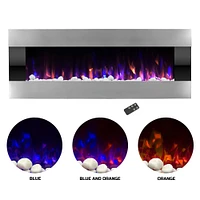 Hastings Home 54" Stainless Steel LED Fireplace