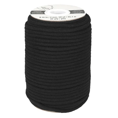 8 Pack: 4mm Black Cotton Macramé Cord by Bead Landing™