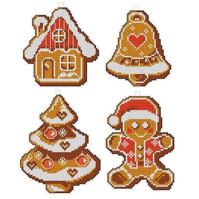 rchidea Christmas Gingerbreads Set Plastic Canvas Plastic Canvas Counted Cross Stitch Kit