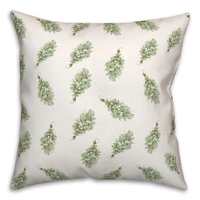 Mistletoe Pattern 18x18 Throw Pillow