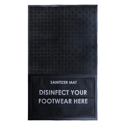 RugSmith Layered Rubber Sanitizer Doormat, Tray & Foam Insert, 36" x 60"