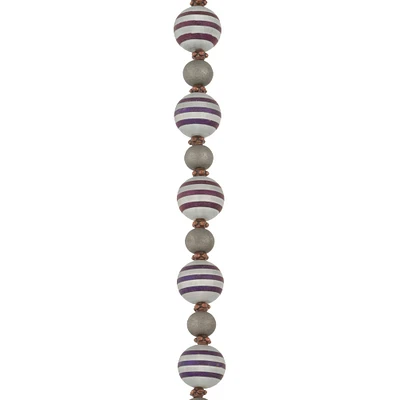 12 Pack: Black Stripe Glass Round Beads Mix by Bead Landing™