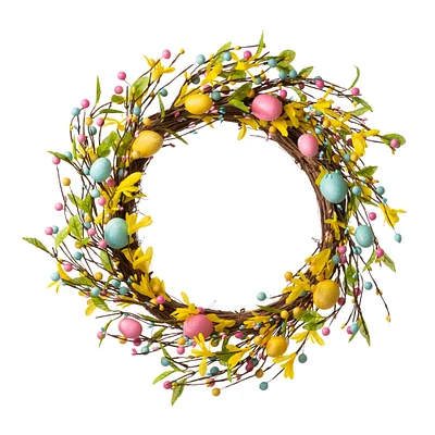 Glitzhome® 22" Easter Egg Wreath