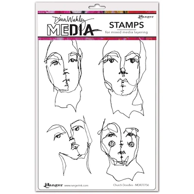 Dina Wakley Media Church Doodles Cling Stamps