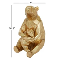 CosmoLiving by Cosmopolitan Gold Resin Modern Bear Sculpture, 10" x 6" x 8"