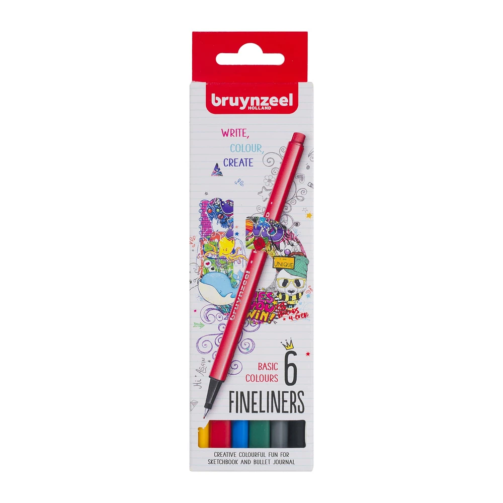 6 Packs: 6 ct. (36 total) Bruynzeel Basic Color Fineliners